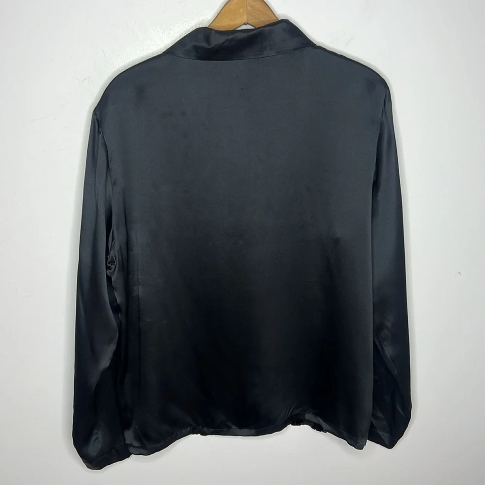 Vintage Diane von Furstenberg Silk Velvet Burnout Blouse Black M